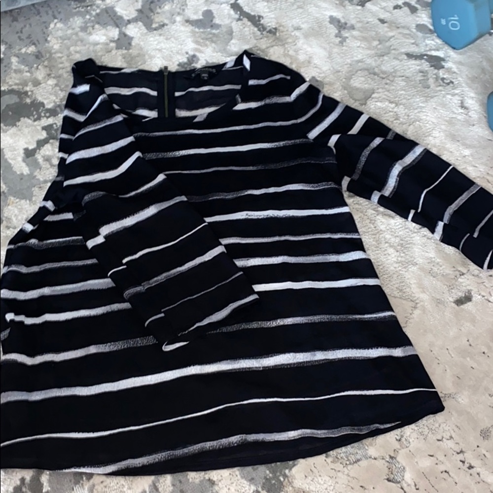Express Black and White Blouse